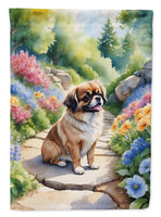 Tibetan Spaniel Spring Path Garden Flag