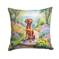 Vizsla Spring Path Throw Pillow