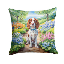 Welsh Springer Spaniel Spring Path Throw Pillow