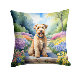 Wheaten Terrier Spring Path Throw Pillow