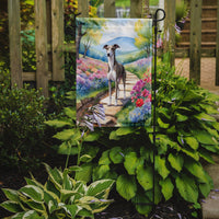 Whippet Spring Path Garden Flag