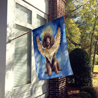 Chocolate Poodle My Angel House Flag