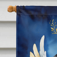 Black Pug My Angel House Flag