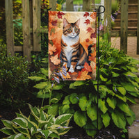 American Polydactyl Cat in Fall Leaves Garden Flag