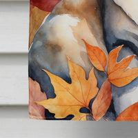 Aphrodite Giant Cat in Fall Leaves House Flag