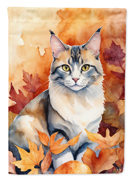 Aphrodite Giant Cat in Fall Leaves House Flag