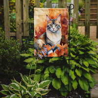 Aphrodite Giant Cat in Fall Leaves Garden Flag