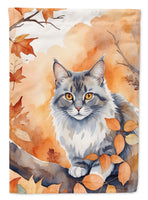 Australian Mist Cat in Fall Leaves House Flag