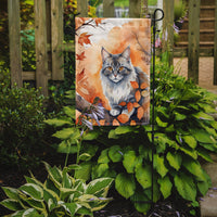 Australian Mist Cat in Fall Leaves Garden Flag