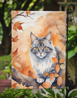 Australian Mist Cat in Fall Leaves Garden Flag