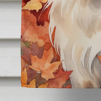 Balinese Cat in Fall Leaves House Flag