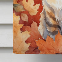 Chantilly Tiffany Cat in Fall Leaves House Flag