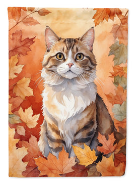 Chantilly Tiffany Cat in Fall Leaves House Flag