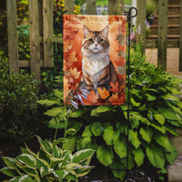 Chantilly Tiffany Cat in Fall Leaves Garden Flag