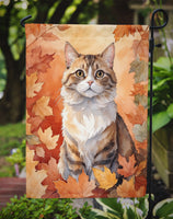 Chantilly Tiffany Cat in Fall Leaves Garden Flag