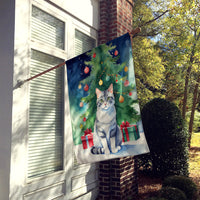 Aegean Cat By the Christmas Tree House Flag