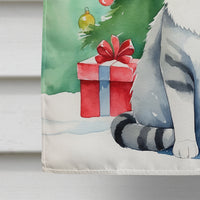 Aegean Cat By the Christmas Tree House Flag