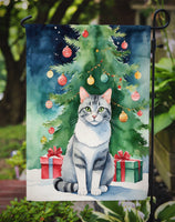 Aegean Cat By the Christmas Tree Garden Flag