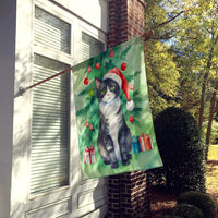 American Polydactyl Cat By the Christmas Tree House Flag