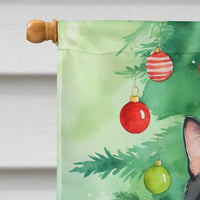 American Polydactyl Cat By the Christmas Tree House Flag