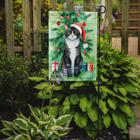 American Polydactyl Cat By the Christmas Tree Garden Flag