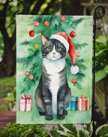 American Polydactyl Cat By the Christmas Tree Garden Flag