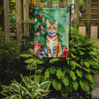 Arabian Mau Cat By the Christmas Tree Garden Flag