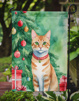 Arabian Mau Cat By the Christmas Tree Garden Flag