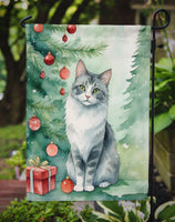 Australian Mist Cat By the Christmas Tree Garden Flag