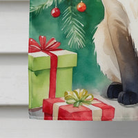 Birman Cat By the Christmas Tree House Flag