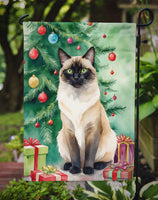 Birman Cat By the Christmas Tree Garden Flag