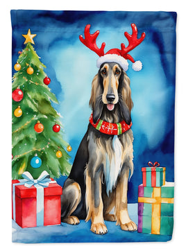 Afghan Hound Christmas Reindeer House Flag