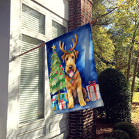 Airedale Terrier Christmas Reindeer House Flag