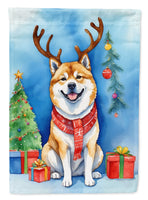 Akita Christmas Reindeer House Flag