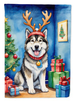 Alaskan Malamute Christmas Reindeer House Flag