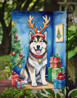 Alaskan Malamute Christmas Reindeer Garden Flag