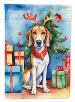 American Foxhound Christmas Reindeer House Flag