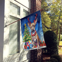 American Hairless Terrier Christmas Reindeer House Flag