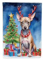 American Hairless Terrier Christmas Reindeer House Flag