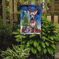 American Hairless Terrier Christmas Reindeer Garden Flag