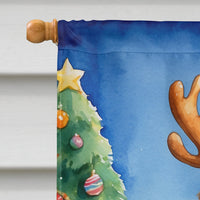 American Water Spaniel Christmas Reindeer House Flag