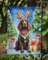 American Water Spaniel Christmas Reindeer Garden Flag