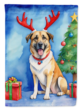 Anatolian Shepherd Dog Christmas Reindeer House Flag