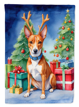 Basenji Christmas Reindeer House Flag