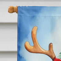 Basset Hound Christmas Reindeer House Flag