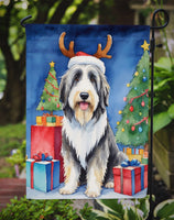 Bearded Collie Christmas Reindeer Garden Flag