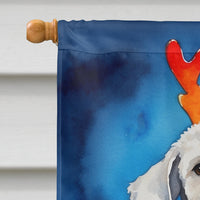 Bedlington Terrier Christmas Reindeer House Flag