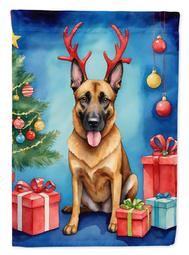 Belgian Malinois Christmas Reindeer House Flag