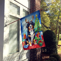 Bernese Mountain Dog Christmas Reindeer House Flag