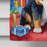 Bernese Mountain Dog Christmas Reindeer House Flag